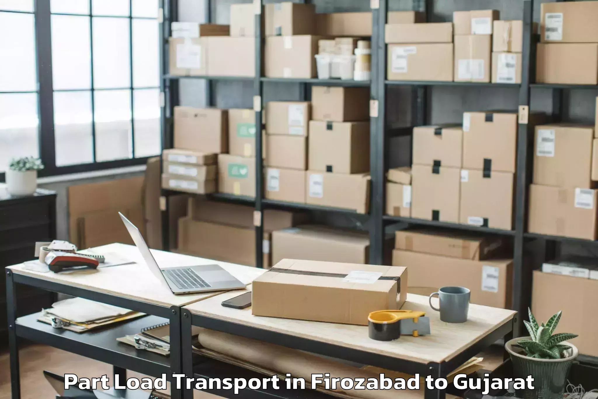 Reliable Firozabad to Naliya Part Load Transport